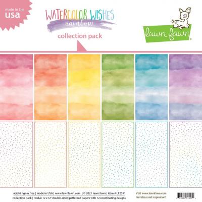 Lawn Fawn Watercolor Wishes Rainbow Designpapier - Collection Pack